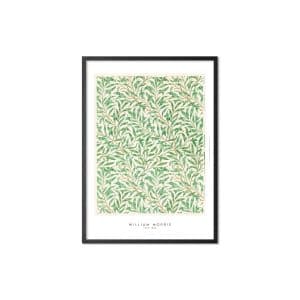 Poster & Frame | Green Leaves, Størrelse A2, Ramme Black wood