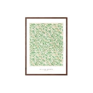 Poster & Frame | Green Leaves, Størrelse A2, Ramme Oak dark