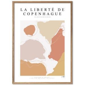 Poster & Frame | La Liberté De Copenhague - 001, Størrelse A2, Ramme Oak nature