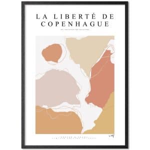 Poster & Frame | La Liberté De Copenhague, Størrelse A2, Ramme Black wood