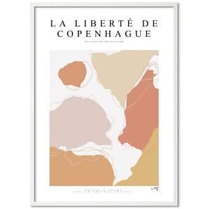 Poster & Frame | La Liberté De Copenhague, Størrelse A2, Ramme White aluminium