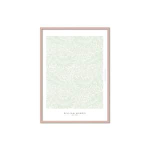 Poster & Frame | Light Green, Størrelse A2, Ramme Pink wood