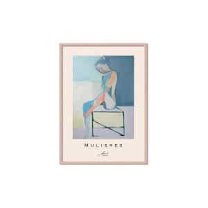 Poster & Frame | Luna, Størrelse A2, Ramme Pink wood